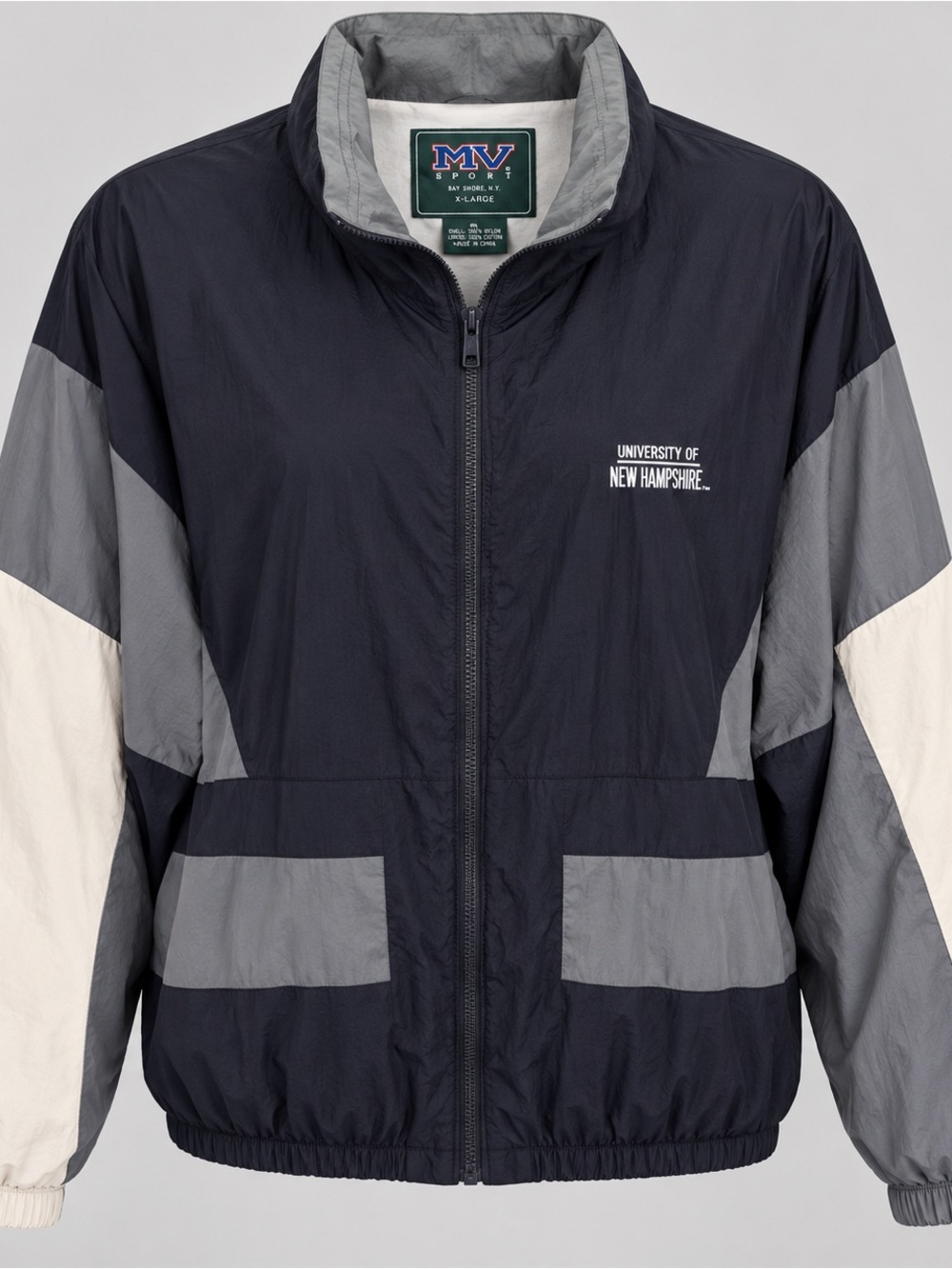 Vintage 90s MV Sport University of New Hampshire UNH Windbreaker Jacket XL